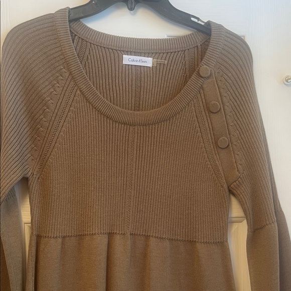 Calvin Klein Tan Ribbed Knit Top - Picture 3 of 8